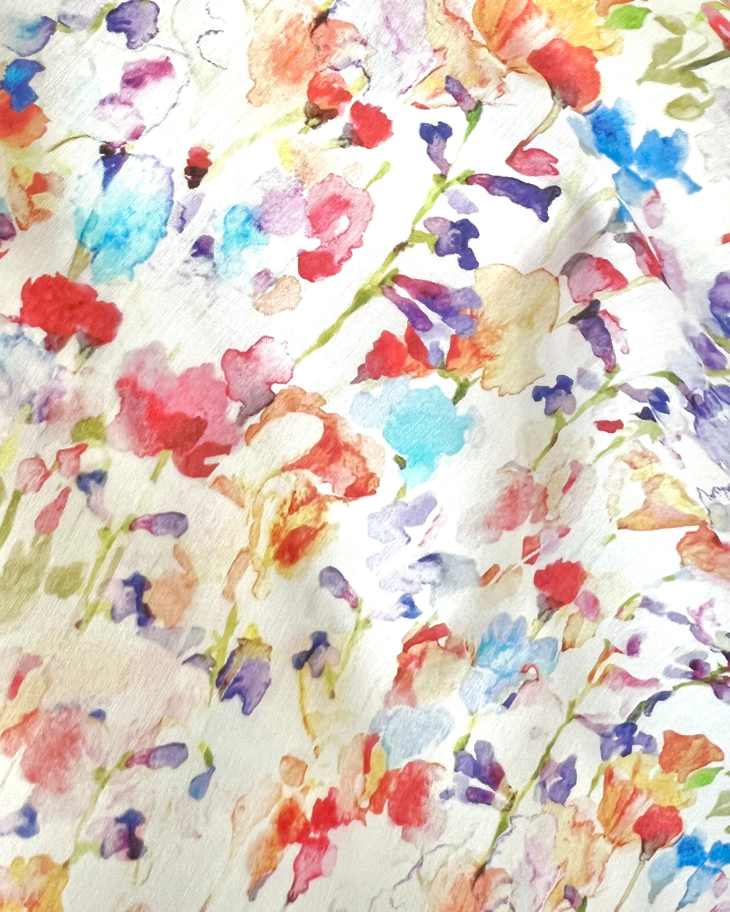 Inky Fields- Multi-color w/ Red- Liberty Tana Lawn