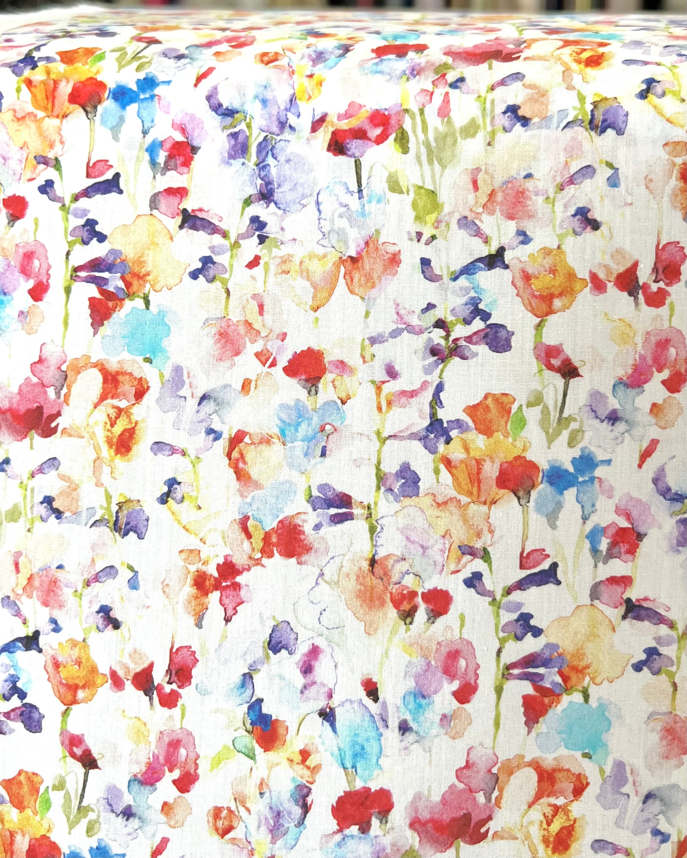 Inky Fields- Multi-color w/ Red- Liberty Tana Lawn