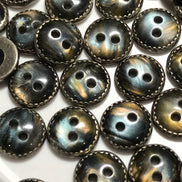 Antique Silver- Smoke Pearl Buttons- - 7/16