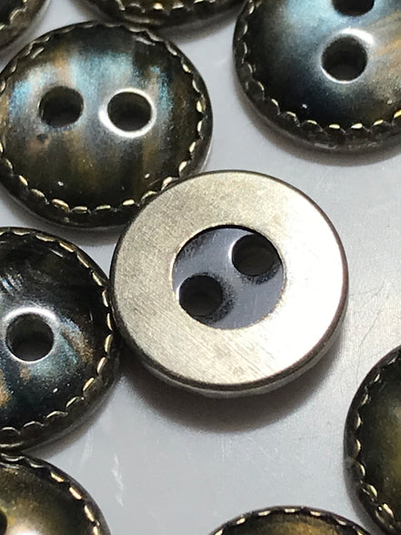 Antique Silver- Smoke Pearl Buttons- - 7/16"- MTP-122