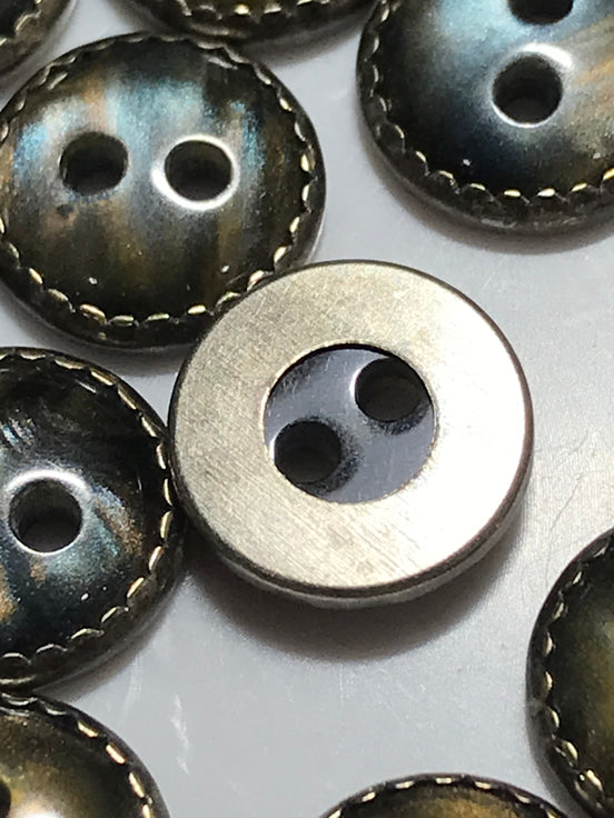 Antique Silver- Smoke Pearl Buttons- - 7/16"- MTP-122