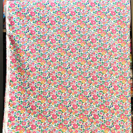 Liberty London- “Betsy" Tana Lawn Cotton- Fuchsia, Green, Blue, Yellow, Orange