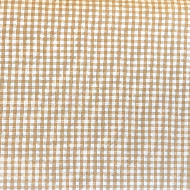 Warm Beige “Sand" Carolina Gingham- 1/8”- Cotton- 44” Wide