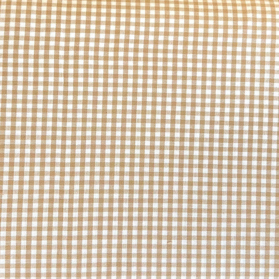 Warm Beige “Sand" Carolina Gingham- 1/8”- Cotton- 44” Wide