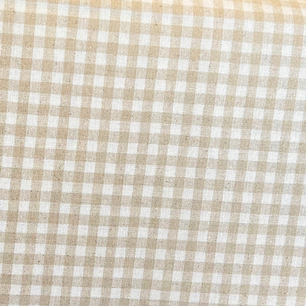 Essex Yarn Dyed Classic Wovens- Linen- Cotton Blend- “Natural"- Gingham- 43” Wide