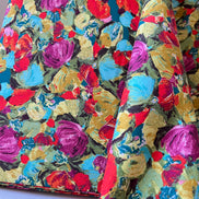 Turquoise, Red, Orchid, Chartreuse Abstract Floral Print Cotton Fabric- “Cactus Flora Berry