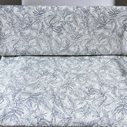 Dark Navy on Light Ivory Cotton Poplin- 44” Wide- “Island Paradise”- Tropical Print