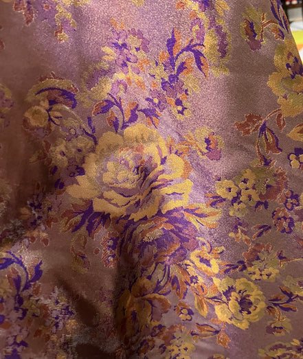 Gold and Purple Floral Italian Brocade- 59" (1718)