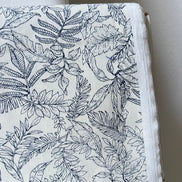 Dark Navy on Light Ivory Cotton Poplin- 44” Wide- “Island Paradise”- Tropical Print
