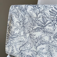 Dark Navy on Light Ivory Cotton Poplin- 44” Wide- “Island Paradise”- Tropical Print