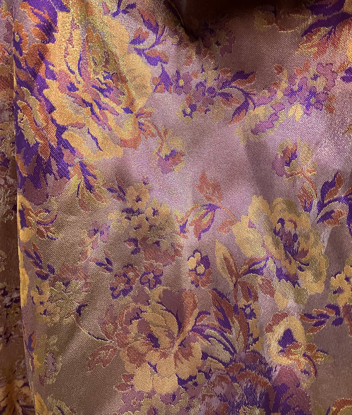 Gold and Purple Floral Italian Brocade- 59