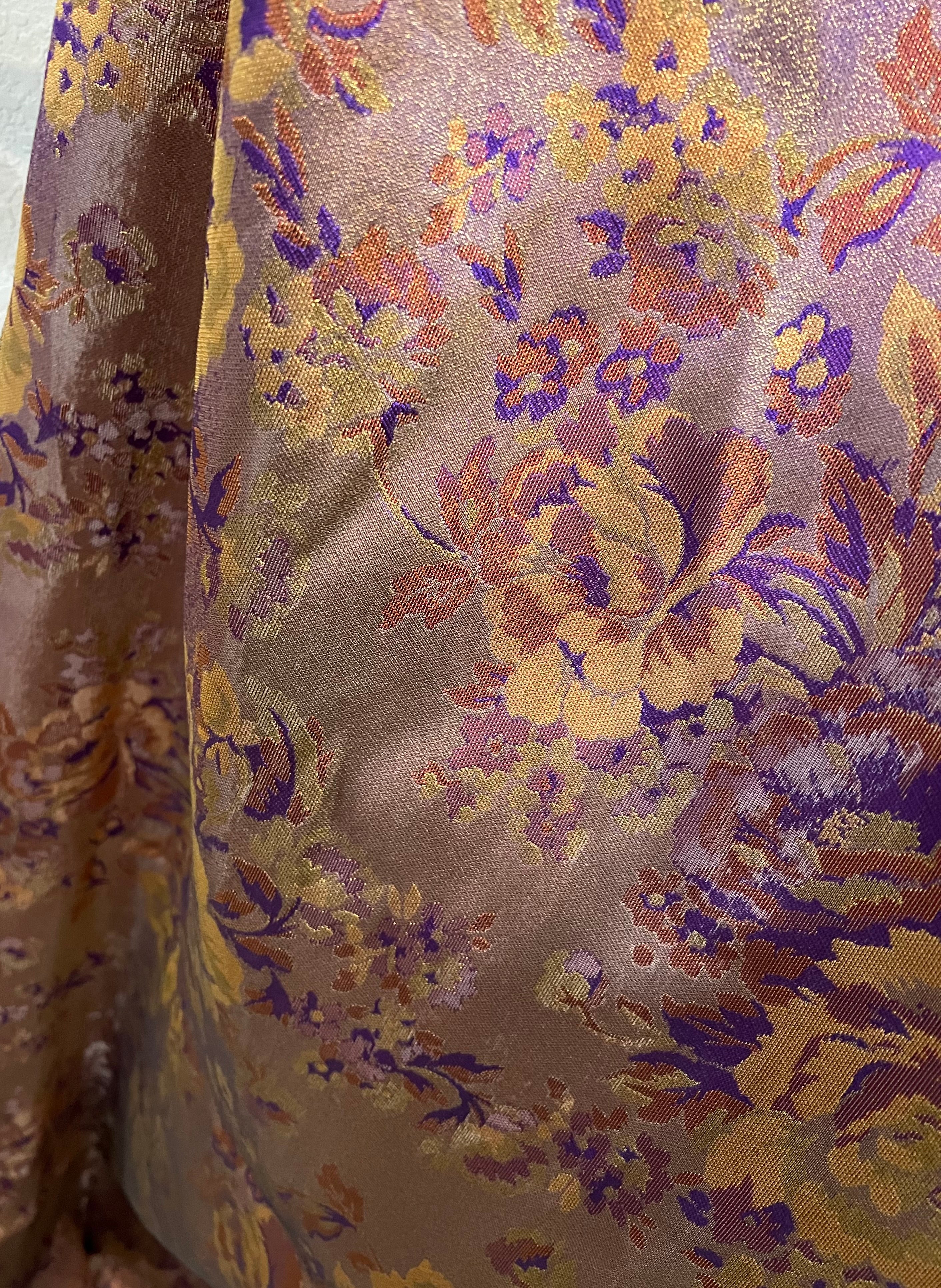 Gold and Purple Floral Italian Brocade- 59