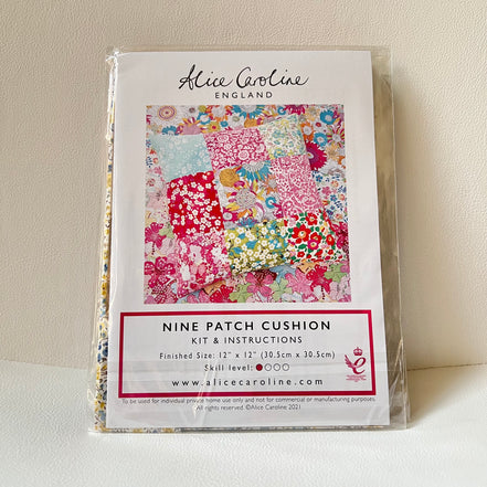 Alice Caroline- Liberty Tana Lawn Fabric Mixed Colours 9 Patch Cushion Kit