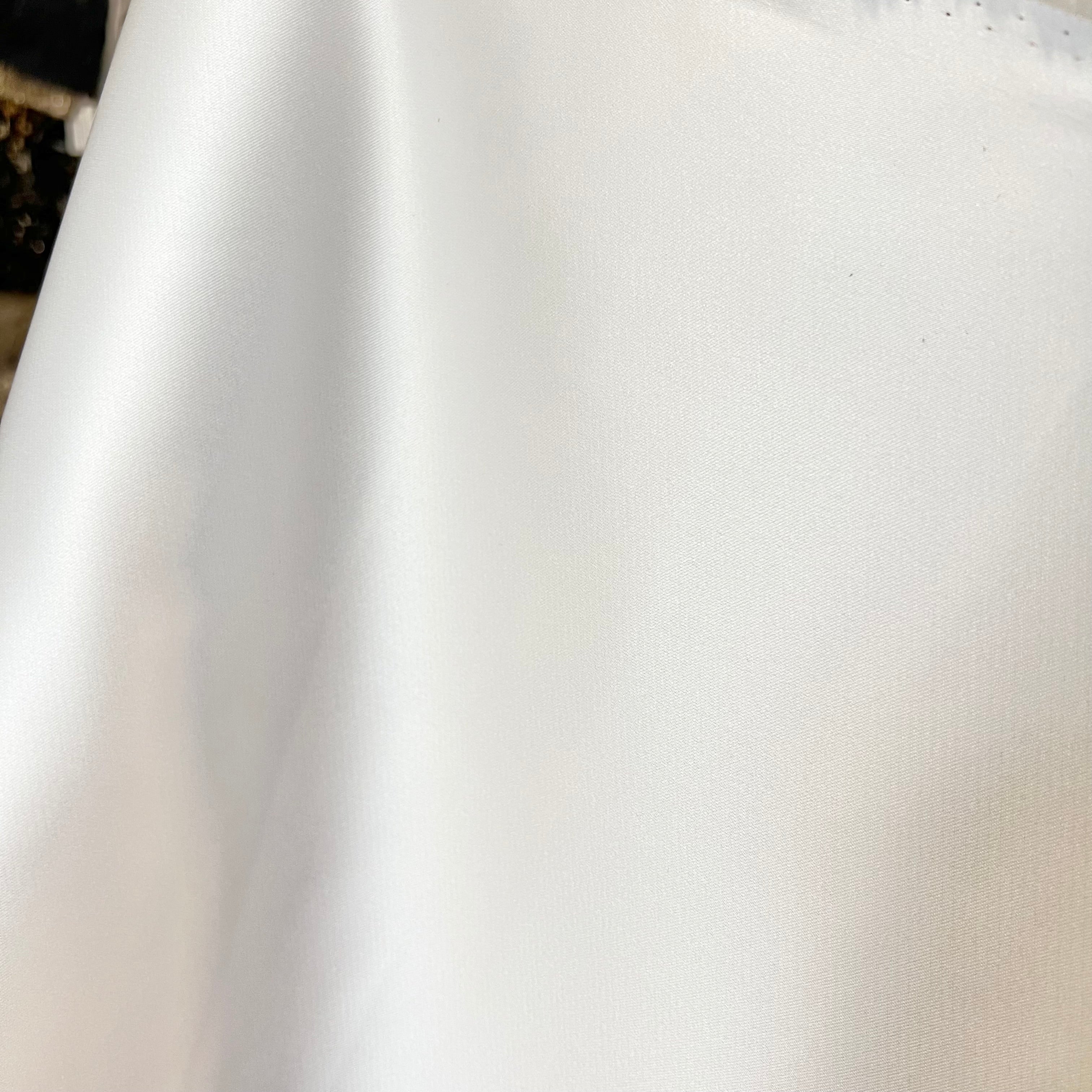 Italian Double Face Satin- Poly- 60” Wide- White #1