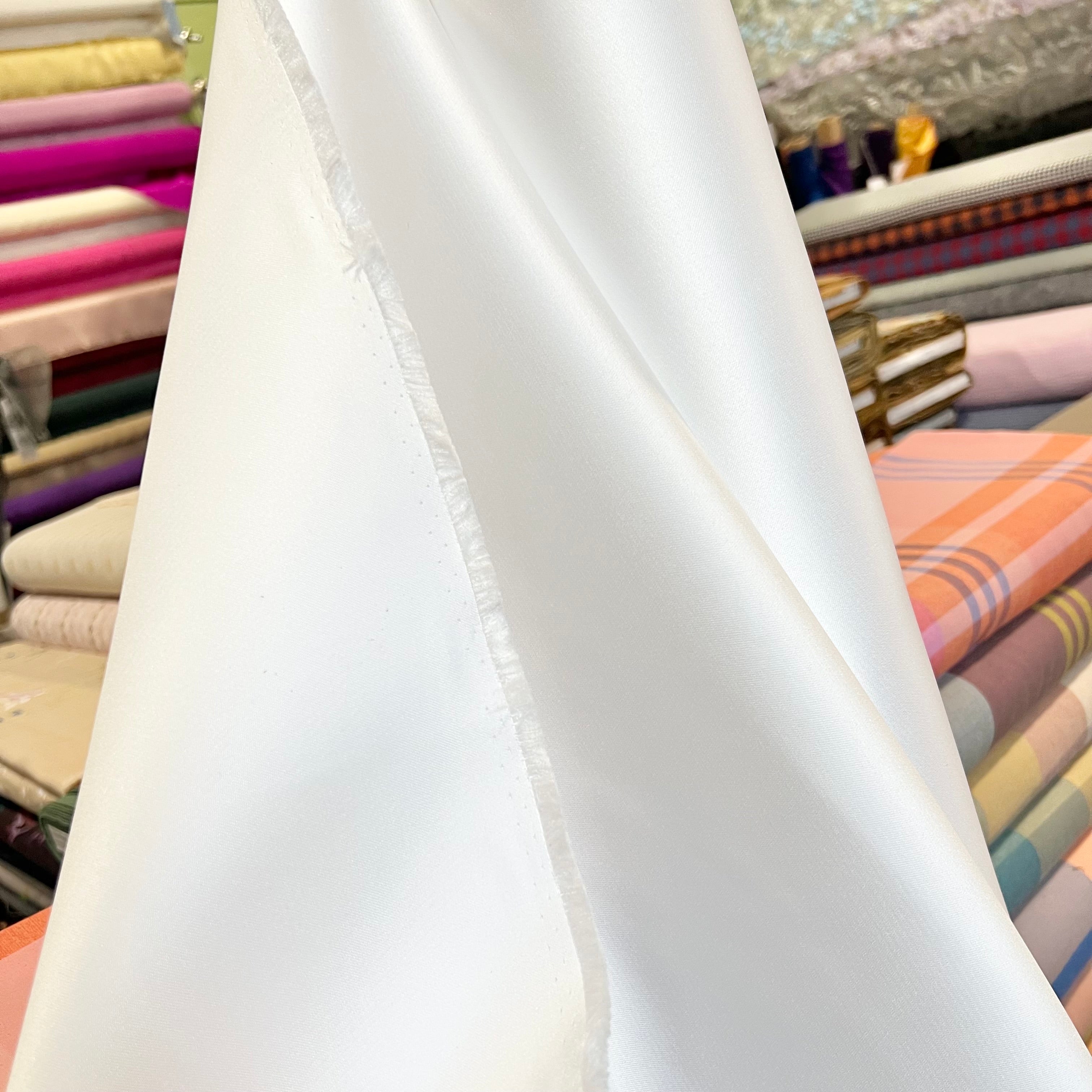 Italian Double Face Satin- Poly- 60” Wide- White #1