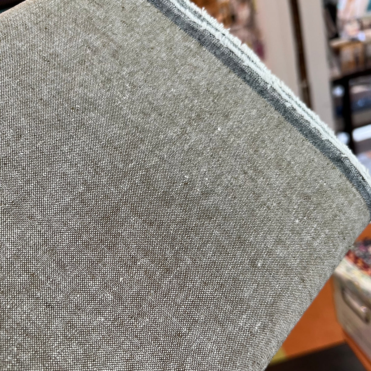 Essex Yarn Dyed Linen- Cotton Blend- “Olive” Gray-Green-Brown- 43