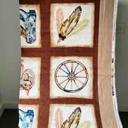 Blocks Panel - 24” Long- Cowboy Boots, Hats, Saddle, Horseshoe- “Western View