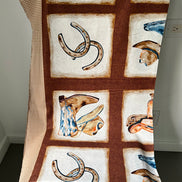 Blocks Panel - 24” Long- Cowboy Boots, Hats, Saddle, Horseshoe- “Western View