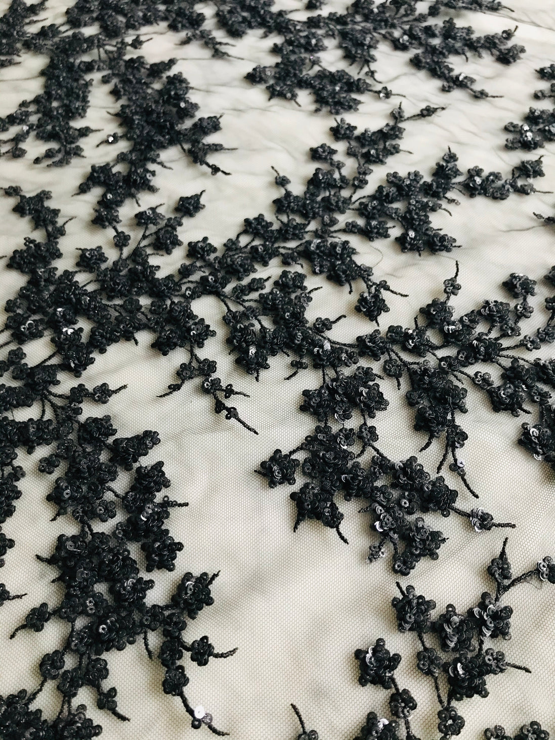 Black Sequin on Tulle- 57" (202)
