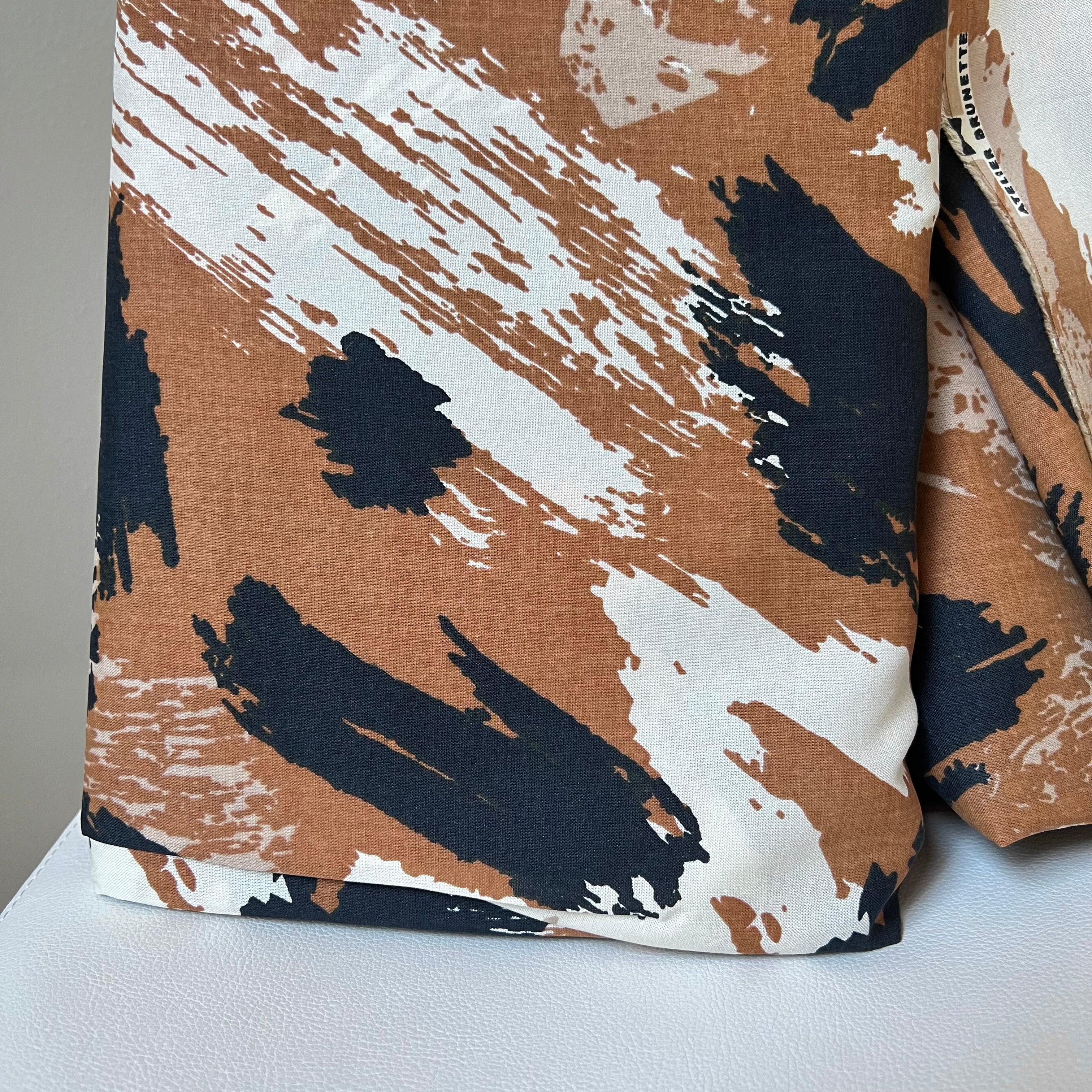 Brown, Navy, White- 