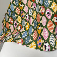 Black, White Cats, Fans on Olive Green- Hachiware Romance- Cosmo- Japanese Printed Cotton Sheeting- AP45903 1B- 44