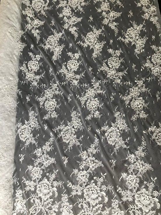 White French Corded Bridal Lace- 51” Wide (505)