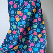 Mice, Colorful Yarn Balls on Blue- Whisker Wonderland- 