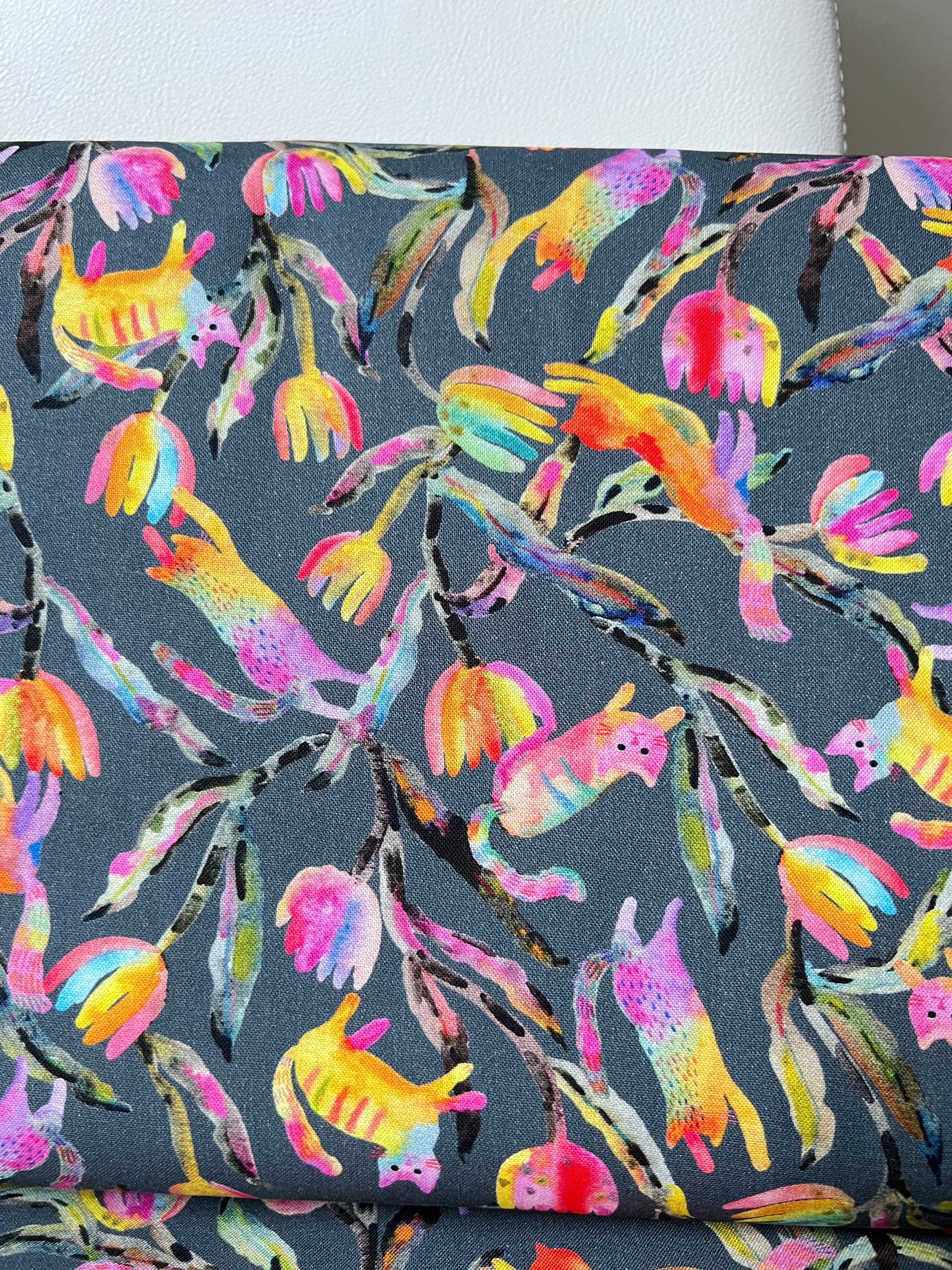 Colorful Rainbow Cats on Dark Gray- Whisker Wonderland- 