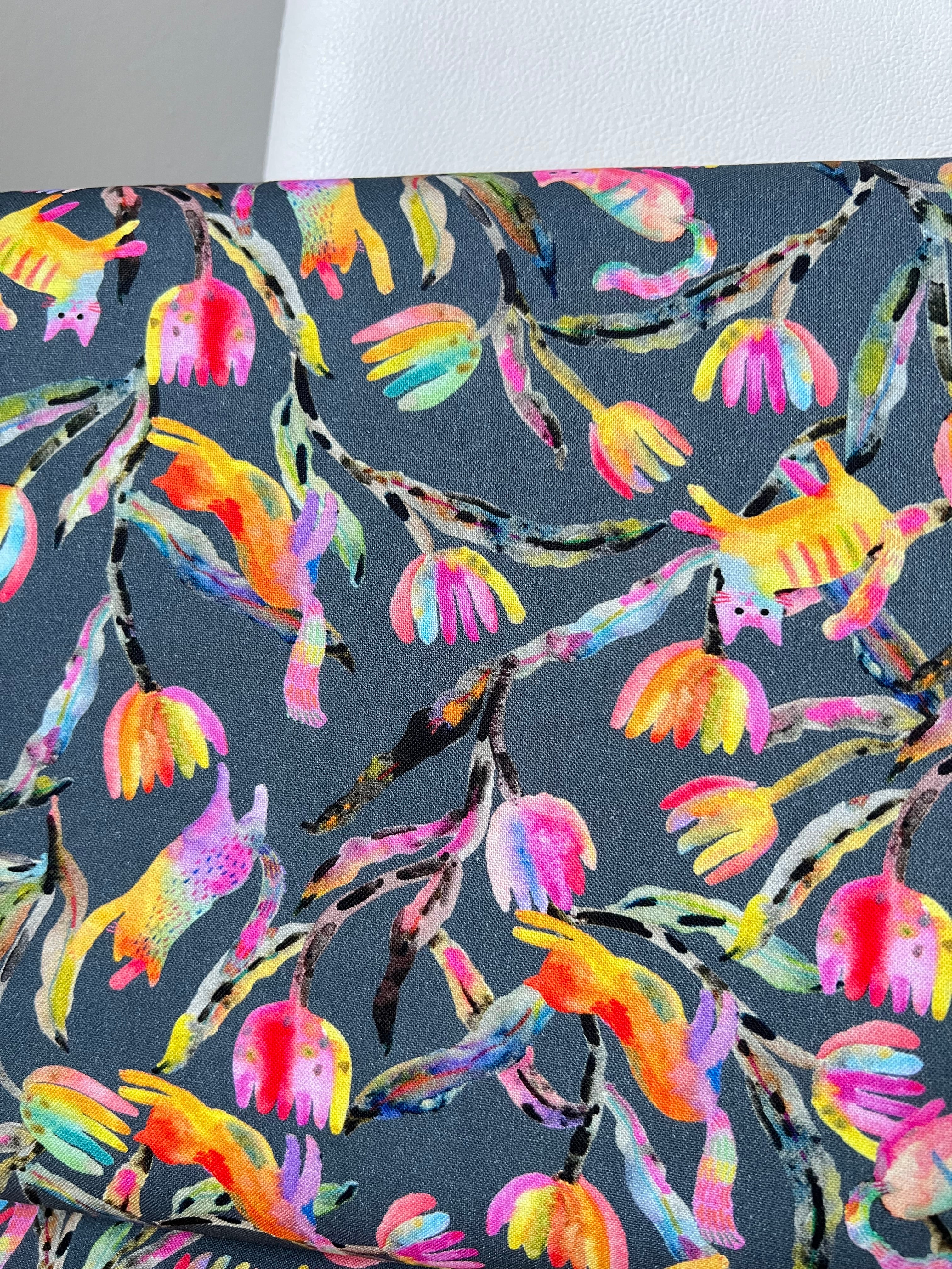 Colorful Rainbow Cats on Dark Gray- Whisker Wonderland- 