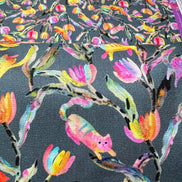 Colorful Rainbow Cats on Dark Gray- Whisker Wonderland- 