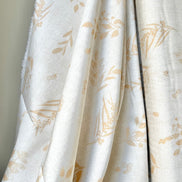 Tan Botanical On Cream Cotton Fabric- “Sensescape Sand”- 44” Wide- Art Gallery- AGF