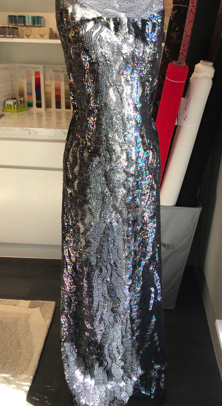 Black Iridescent Sequins- 48" (201)