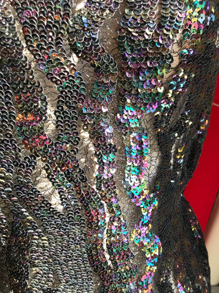 Black Iridescent Sequins- 48" (201)