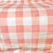 Peachy Pink and Off White Plaid Cotton Flannel- 