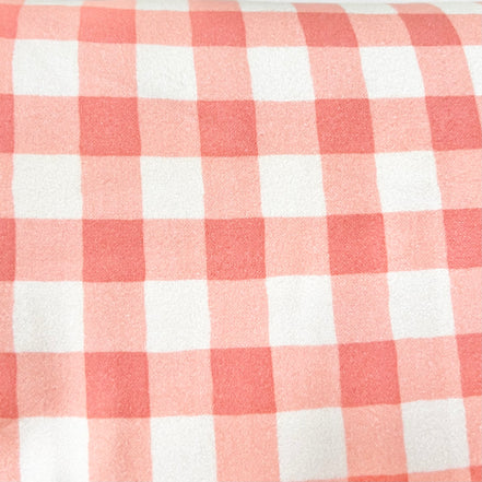 Peachy Pink and Off White Plaid Cotton Flannel- "Plaid of My Dreams Blush”- 43” Wide