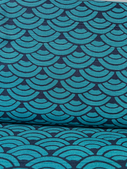 Haori Shantung- Cotton Fabric- Japanese/ Sevenberry- 42” Wide- Teal, Indigo (Dark Navy)