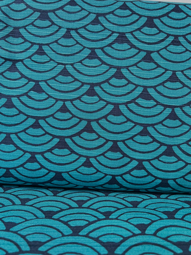 Haori Shantung- Cotton Fabric- Japanese/ Sevenberry- 42” Wide- Teal, Indigo (Dark Navy)