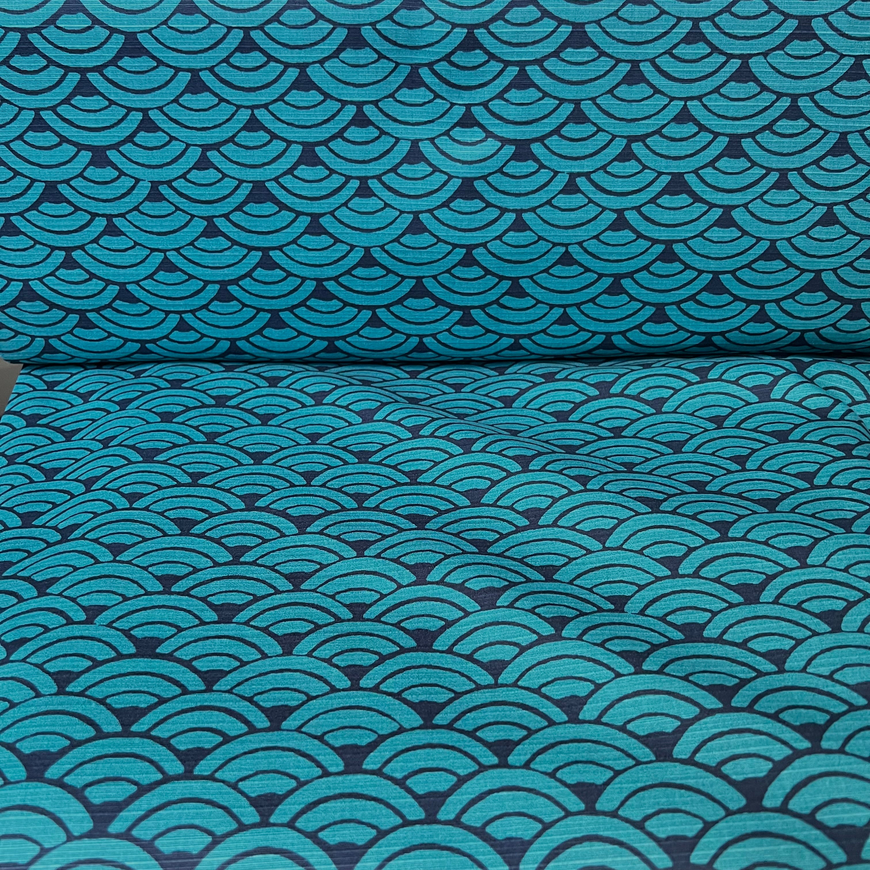 Haori Shantung- Cotton Fabric- Japanese/ Sevenberry- 42” Wide- Teal, Indigo (Dark Navy)