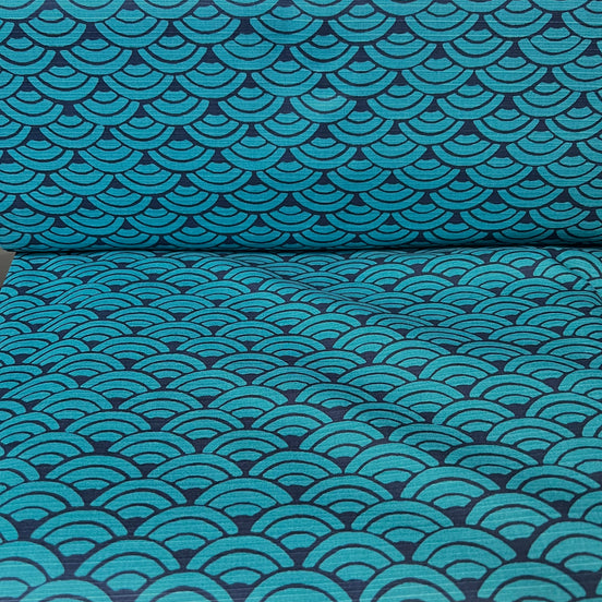 Haori Shantung- Cotton Fabric- Japanese/ Sevenberry- 42” Wide- Teal, Indigo (Dark Navy)