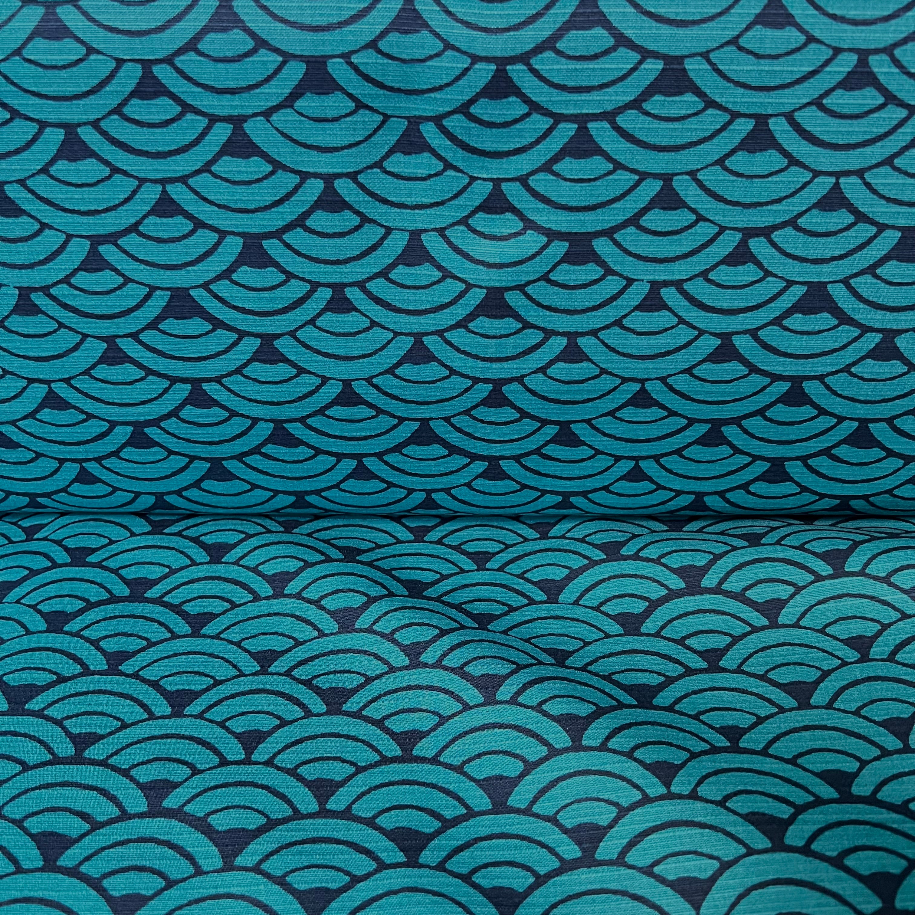 Haori Shantung- Cotton Fabric- Japanese/ Sevenberry- 42” Wide- Teal, Indigo (Dark Navy)