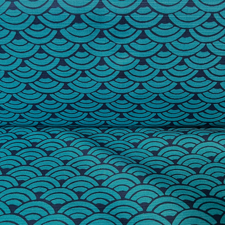 Haori Shantung- Cotton Fabric- Japanese/ Sevenberry- 42” Wide- Teal, Indigo (Dark Navy)