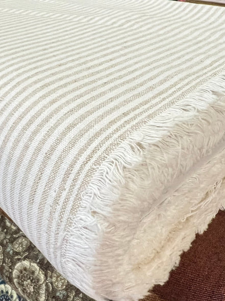 Essex Yarn Dyed Classic Wovens- Linen- Cotton Blend- “Natural”- Stripes- 43” Wide