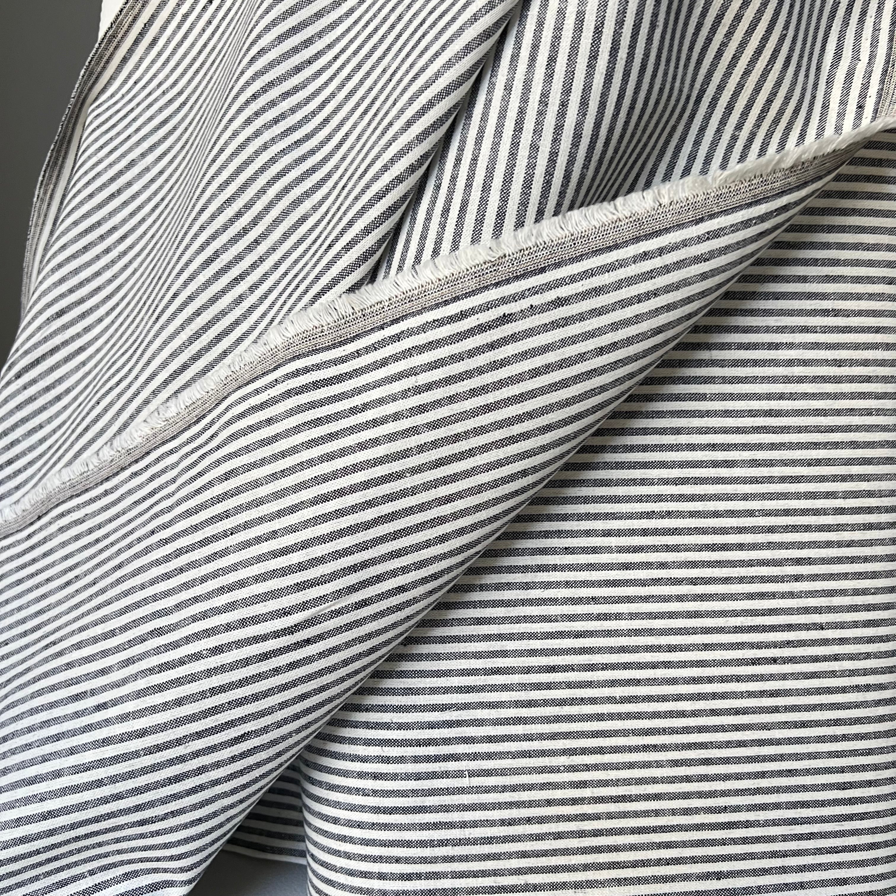 Essex Yarn Dyed Classic Wovens- Linen- Cotton Blend- “Indigo”- Stripes- 43” Wide