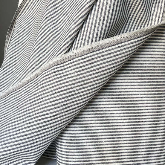 Essex Yarn Dyed Classic Wovens- Linen- Cotton Blend- “Indigo”- Stripes- 43” Wide