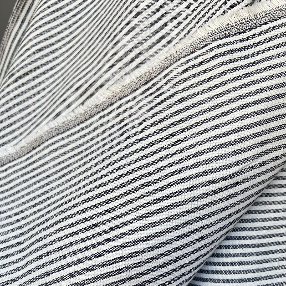 Essex Yarn Dyed Classic Wovens- Linen- Cotton Blend- “Indigo”- Stripes- 43” Wide
