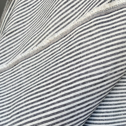 Essex Yarn Dyed Classic Wovens- Linen- Cotton Blend- “Indigo”- Stripes- 43” Wide