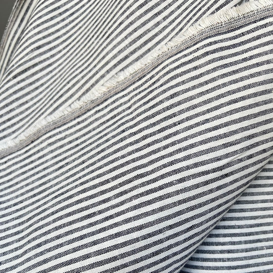 Essex Yarn Dyed Classic Wovens- Linen- Cotton Blend- “Indigo”- Stripes- 43” Wide