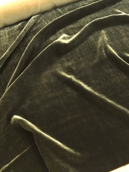 Velvet- Moss/ Olive Green- Silk Rayon Blend- 45"