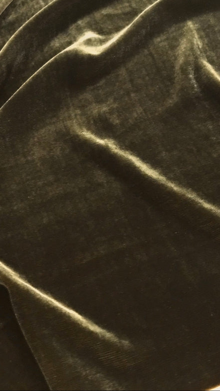 Velvet- Moss/ Olive Green- Silk Rayon Blend- 45"