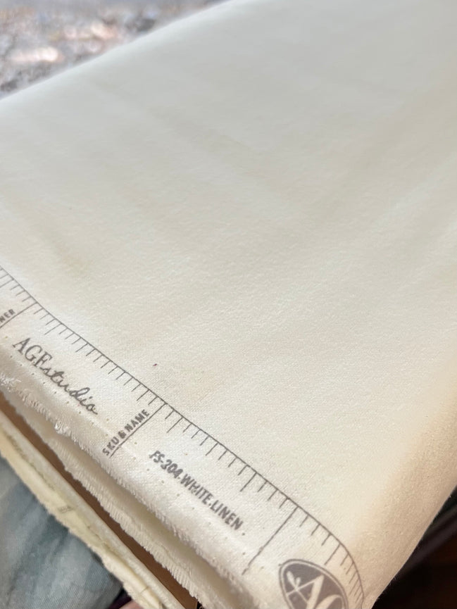 Off White Cotton Flannel- “White Linen”- Solid Cotton Flannel- Art Gallery- 44"